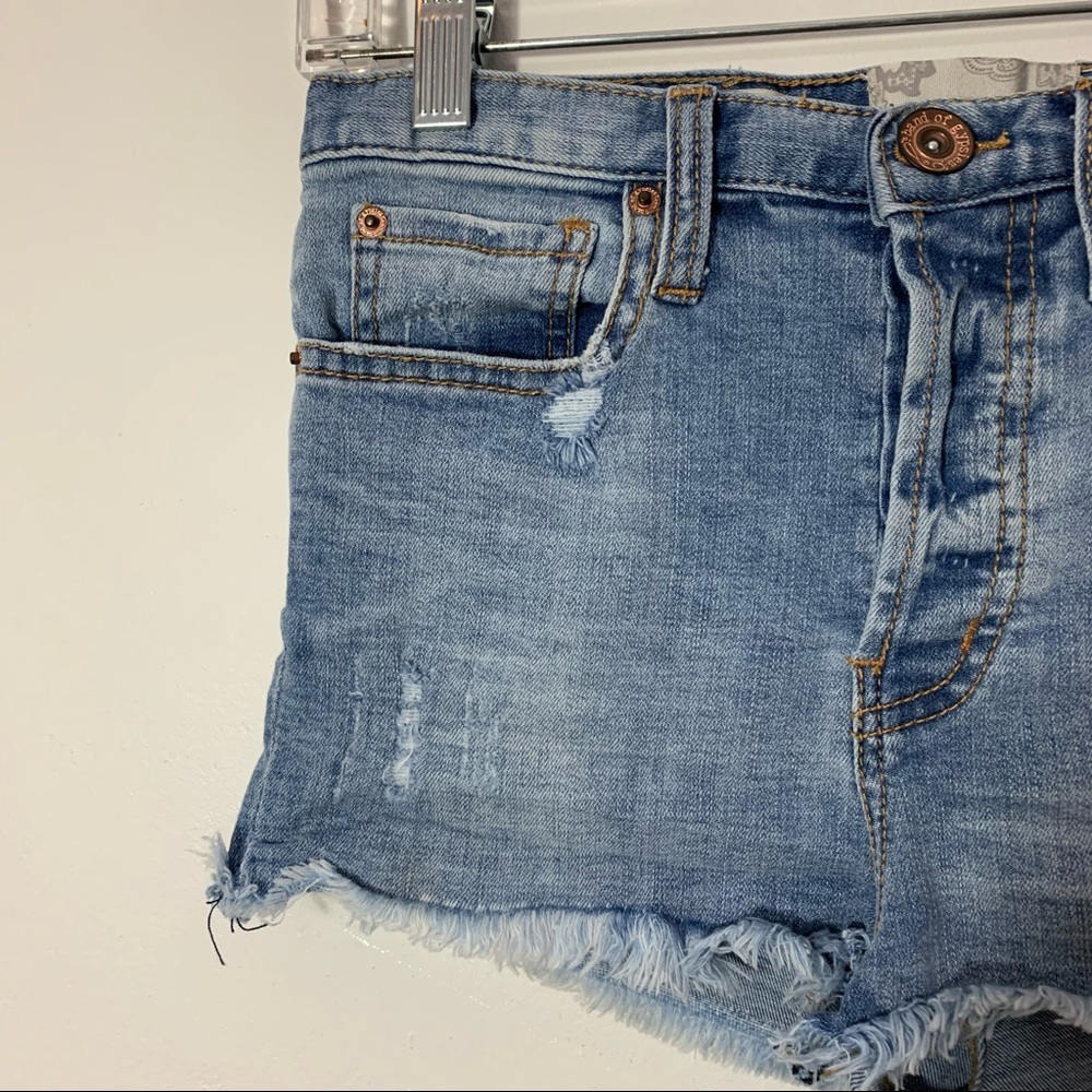 Band of Gypsies Zoey Frayed Hem Button Fly Distressed Shorts Size 25 - Picture 6 of 12